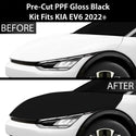 Fits KIA EV6 2022+ Precut Premium Gloss Black Carbon Fiber Hood Paint Protection Film PPF Decal Film Kit