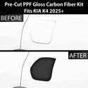 Fits KIA K4 2025 Precut Fuel Door Premium Paint Protection Film PPF Decal Film Kit Gas Cap Cover, Gloss Black Carbon Fiber