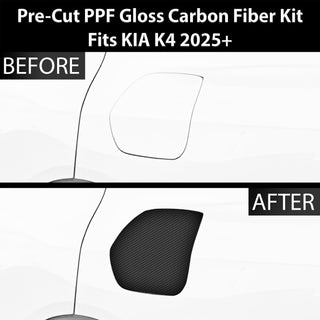 Fits KIA K4 2025 Precut Fuel Door Premium Paint Protection Film PPF Decal Film Kit Gas Cap Cover, Gloss Black Carbon Fiber