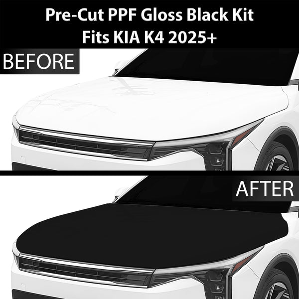 Fits KIA K4 2025+ Precut Premium Gloss Black Carbon Fiber Hood Paint Protection Film PPF Decal Film Kit