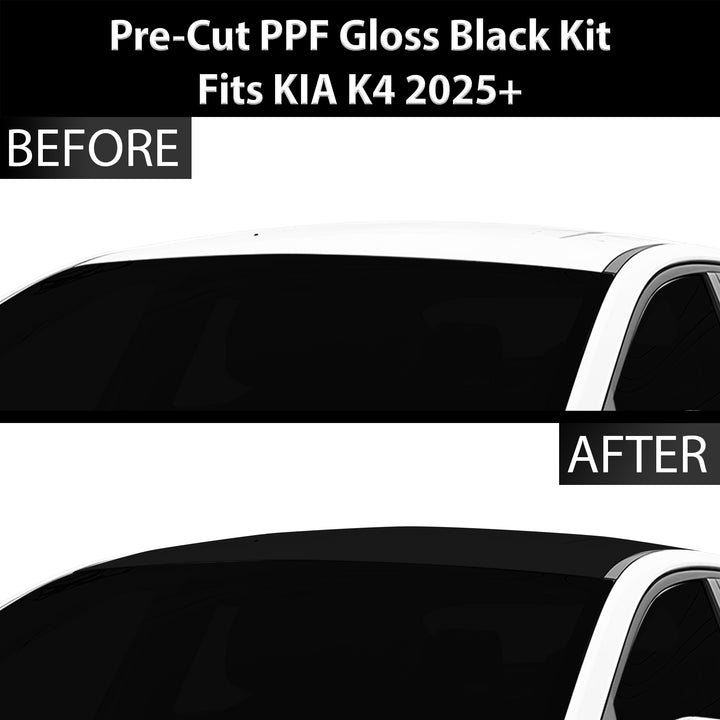 Fits KIA K4 2025+ Precut Premium Gloss Black Carbon Fiber Roof Paint Protection Film PPF Decal Film Kit - Bogar Tech Designs