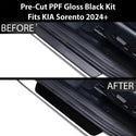 Fits KIA Sorento 2024+ Precut Door Sill Premium Paint Protection Film PPF Decal Film Kit, Gloss Black Carbon Fiber