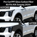 Fits KIA Sorento 2024+ Precut Premium Gloss Black Carbon Fiber Fender Paint Protection Film PPF Decal Film Kit