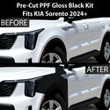 Fits KIA Sorento 2024+ Precut Premium Gloss Black Carbon Fiber Fender Paint Protection Film PPF Decal Film Kit