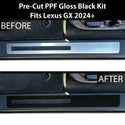 Fits Lexus GX 550 2024+ Precut Door Sill Premium Paint Protection Film PPF Decal Film Kit, Gloss Black Carbon Fiber