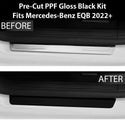 Fits Mercedes-Benz EQB 2022+ Precut Door Sill Premium Paint Protection Film PPF Decal Film Kit, Gloss Black Carbon Fiber