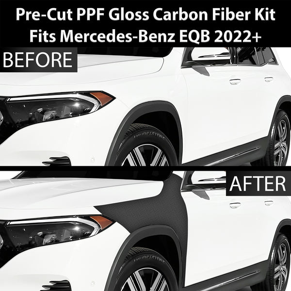 Fits Mercedes-Benz EQB 2022+ Precut Premium Gloss Black Carbon Fiber Fender Paint Protection Film PPF Decal Film Kit