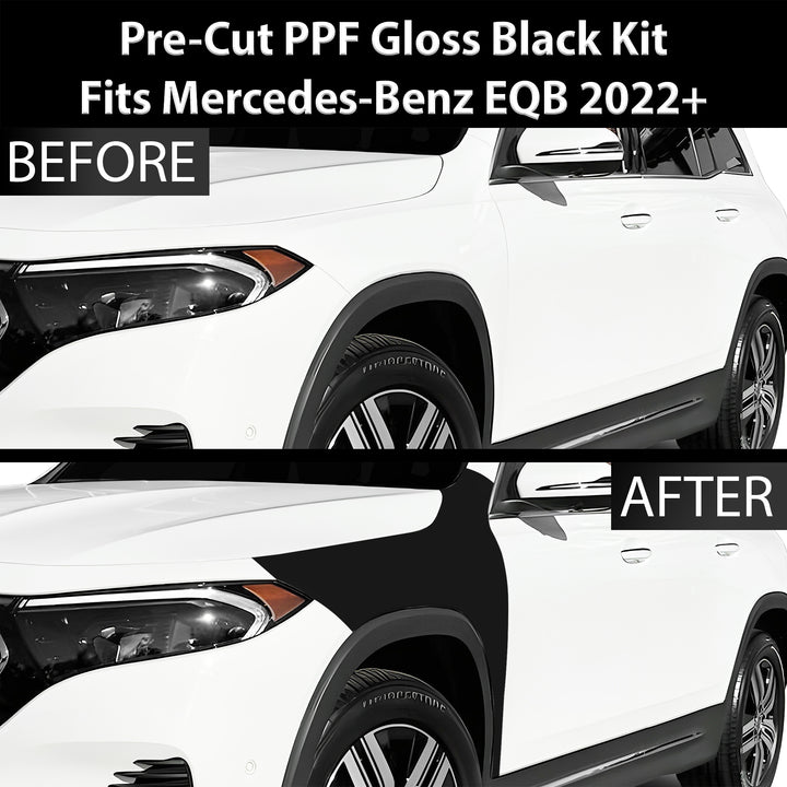 Fits Mercedes - Benz EQB 2022+ Precut Premium Gloss Black Carbon Fiber Fender Paint Protection Film PPF Decal Film Kit - Bogar Tech Designs