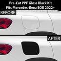 Fits Mercedes-Benz EQB 2022+ Precut Fuel Door Premium Paint Protection Film PPF Decal Film Kit Gas Cap Cover, Gloss Black Carbon Fiber