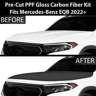 Fits Mercedes-Benz EQB 2022+ Precut Premium Gloss Black Carbon Fiber Hood Paint Protection Film PPF Decal Film Kit