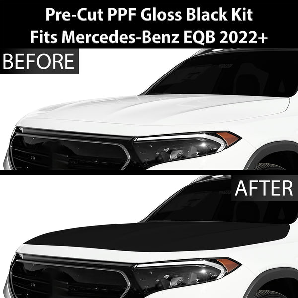 Fits Mercedes-Benz EQB 2022+ Precut Premium Gloss Black Carbon Fiber Hood Paint Protection Film PPF Decal Film Kit