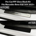 Fits Mercedes-Benz EQE SUV 2023+ Precut Door Sill Premium Paint Protection Film PPF Decal Film Kit, Gloss Black Carbon Fiber