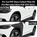 Fits Mercedes-Benz EQE SUV 2023+ Precut Premium Gloss Black Carbon Fiber Fender Paint Protection Film PPF Decal Film Kit