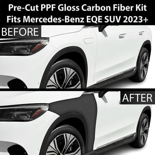 Fits Mercedes-Benz EQE SUV 2023+ Precut Premium Gloss Black Carbon Fiber Fender Paint Protection Film PPF Decal Film Kit