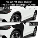 Fits Mercedes-Benz EQE SUV 2023+ Precut Premium Gloss Black Carbon Fiber Fender Paint Protection Film PPF Decal Film Kit