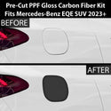 Fits Mercedes-Benz EQE SUV 2023+ Precut Fuel Door Premium Paint Protection Film PPF Decal Film Kit Gas Cap Cover, Gloss Black Carbon Fiber