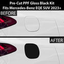 Fits Mercedes-Benz EQE SUV 2023+ Precut Fuel Door Premium Paint Protection Film PPF Decal Film Kit Gas Cap Cover, Gloss Black Carbon Fiber