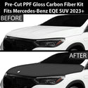 Fits Mercedes-Benz EQE SUV 2023+ Precut Premium Gloss Black Carbon Fiber Hood Paint Protection Film PPF Decal Film Kit