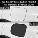 Fits Mercedes-Benz GLB 2020+ Precut Fuel Door Premium Paint Protection Film PPF Decal Film Kit Gas Cap Cover, Gloss Black Carbon Fiber