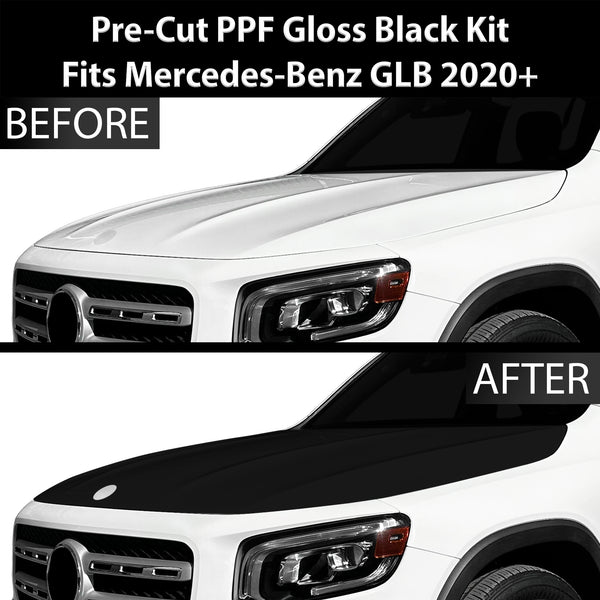 Fits Mercedes-Benz GLB 2020+ Precut Premium Gloss Black Carbon Fiber Hood Paint Protection Film PPF Decal Film Kit