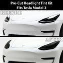 Tesla Model 3 2017–2023 Dark Smoke Headlight & Taillight Tint Kit – Precut Vinyl Lens Overlays