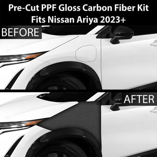 Fits Nissan Ariya 2023+ Precut Premium Gloss Black Carbon Fiber Fender Paint Protection Film PPF Decal Film Kit