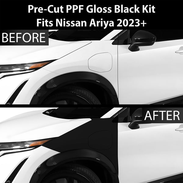 Fits Nissan Ariya 2023+ Precut Premium Gloss Black Carbon Fiber Fender Paint Protection Film PPF Decal Film Kit