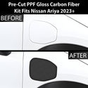 Fits Nissan Ariya 2023+ Precut Fuel Door Premium Paint Protection Film PPF Decal Film Kit Gas Cap Cover, Gloss Black Carbon Fiber