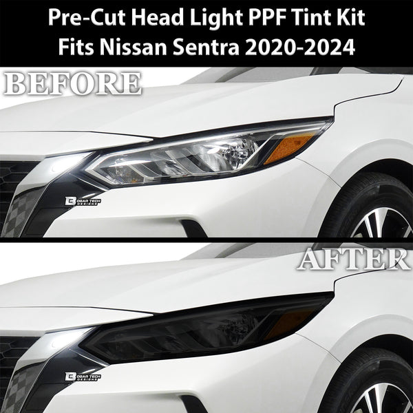 Full Headlight Taillight Precut Smoked PPF Tint Kit Overlay Film Fits Nissan Sentra 2020-2024