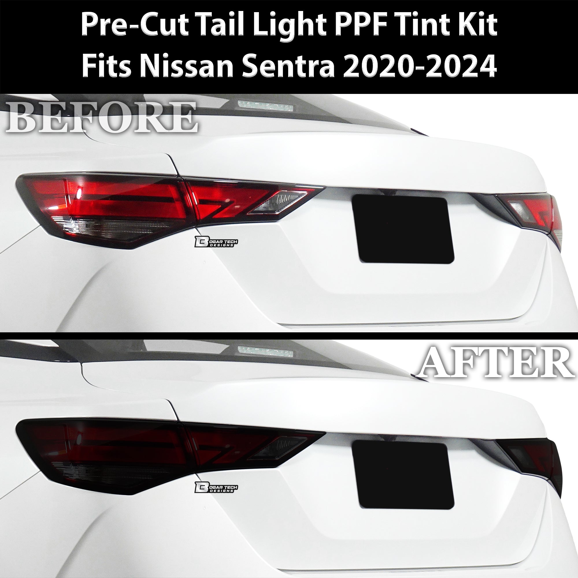Full Headlight Taillight Precut Smoked PPF Tint Kit Overlay Film Fits Nissan Sentra 2020 - 2025 - Bogar Tech Designs