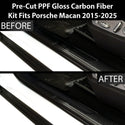 Fits Porsche Macan 2015-2025 Precut Door Sill Premium Paint Protection Film PPF Decal Film Kit, Gloss Black Carbon Fiber