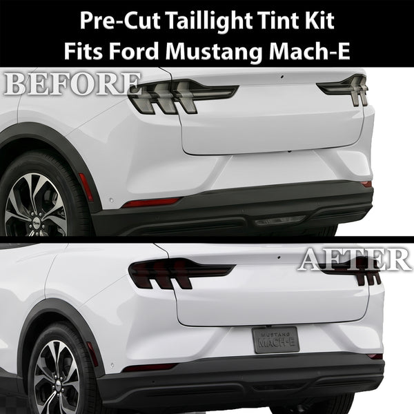 Ford Mustang Mach-E 2021–2026 Dark Smoke Headlight & Taillight Tint Kit – Precut Vinyl Lens Overlays