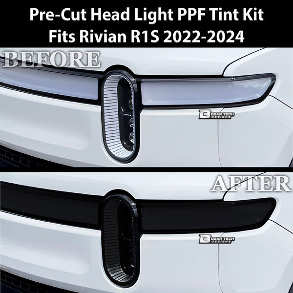 Full Headlight Taillight Precut Smoked PPF Tint Kit Film Overlay Fits Rivian R1S 2022-2024