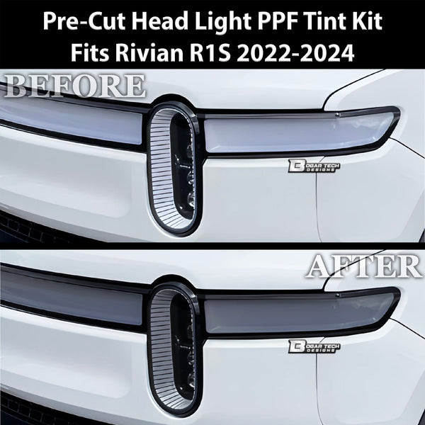 Full Headlight Taillight Precut Smoked PPF Tint Kit Film Overlay Fits Rivian R1S 2022-2024