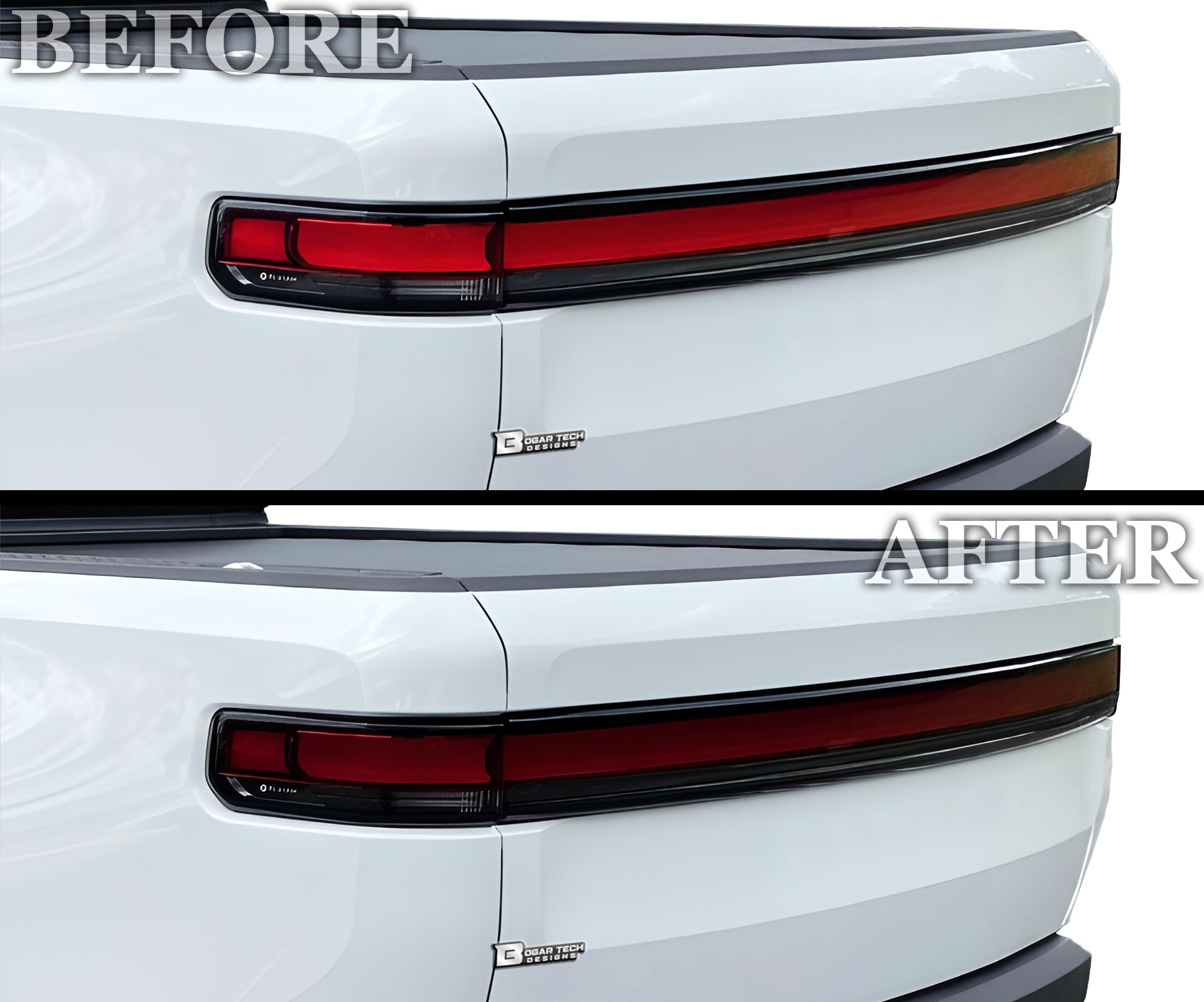 Full Headlight Taillight Precut Smoked PPF Tint Kit Film Overlay Fits Rivian R1T R1S - Bogar Tech Designs