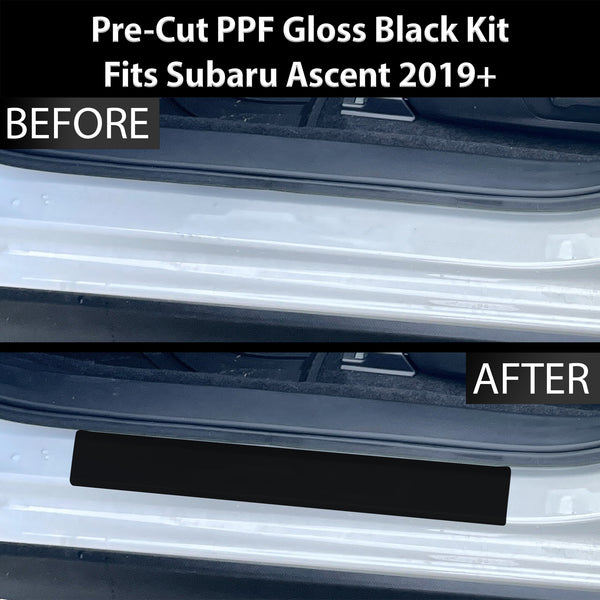 Fits Subaru Ascent 2019+ Precut Door Sill Premium Paint Protection Film PPF Decal Film Kit, Gloss Black Carbon Fiber