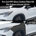 Fits Subaru Ascent 2019+ Precut Premium Gloss Black Carbon Fiber Fender Paint Protection Film PPF Decal Film Kit