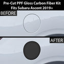 Fits Subaru Ascent 2019+ Precut Fuel Door Premium Paint Protection Film PPF Decal Film Kit Gas Cap Cover, Gloss Black Carbon Fiber