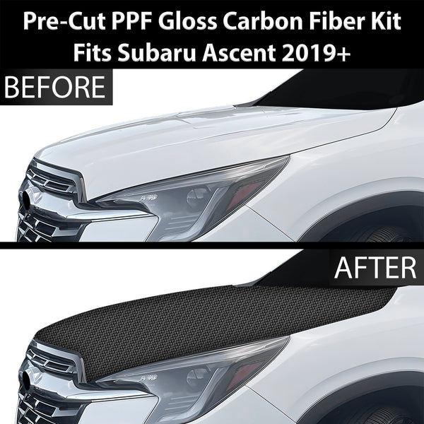 Fits Subaru Ascent 2019+ Precut Premium Gloss Black Carbon Fiber Hood Paint Protection Film PPF Decal Film Kit