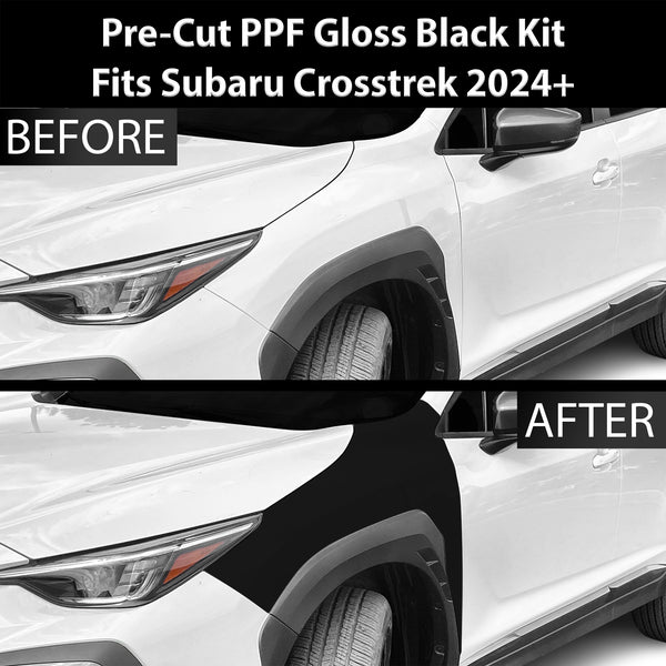 Fits Subaru Crosstrek 2024+ Precut Premium Gloss Black Carbon Fiber Fender Paint Protection Film PPF Decal Film Kit