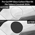 Fits Subaru Crosstrek 2024+ Precut Fuel Door Premium Paint Protection Film PPF Decal Film Kit Gas Cap Cover, Gloss Black Carbon Fiber