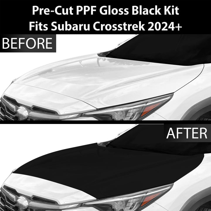 Fits Subaru Crosstrek 2024+ Precut Premium Gloss Black Carbon Fiber Hood Paint Protection Film PPF Decal Film Kit - Bogar Tech Designs