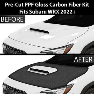 Fits Subaru WRX 2022+ Precut Premium Gloss Black Carbon Fiber Hood Paint Protection Film PPF Decal Film Kit