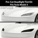 Tesla Model 3 2024–2026 Dark Smoke Headlight & Taillight Tint Kit – Precut Vinyl Lens Overlays