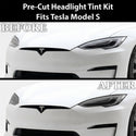 Tesla Model S 2017–2026 Dark Smoke Headlight & Taillight Tint Kit – Precut Vinyl Lens Overlays