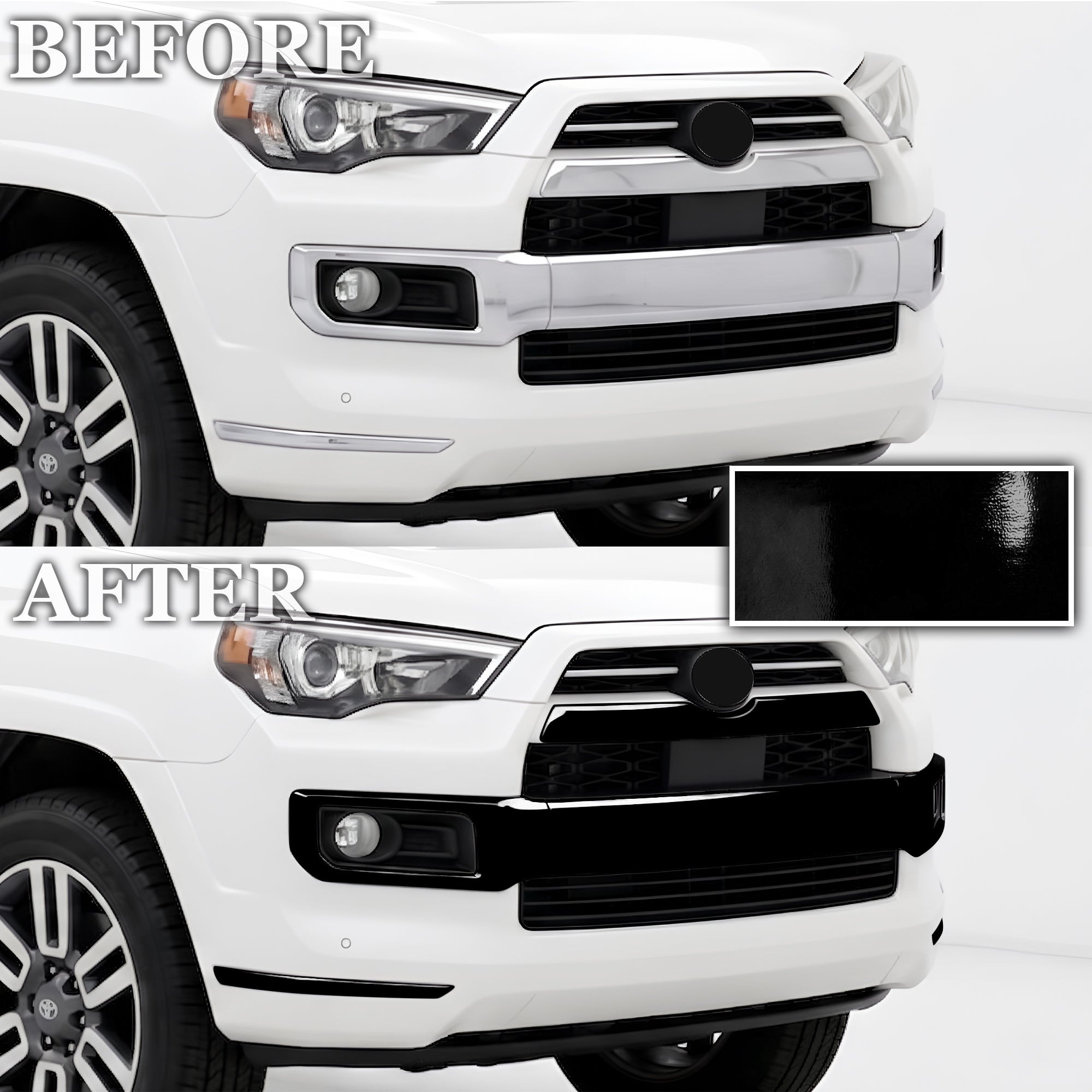 Toyota 4Runner 2014-2024 Blackout Chrome Delete Kit - Precut Gloss Black Vinyl Overlays
