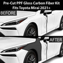 Fits Toyota Mirai 2021+ Precut Premium Gloss Black Carbon Fiber Fender Paint Protection Film PPF Decal Film Kit