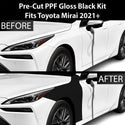 Fits Toyota Mirai 2021+ Precut Premium Gloss Black Carbon Fiber Fender Paint Protection Film PPF Decal Film Kit