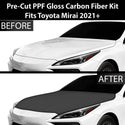 Fits Toyota Mirai 2021+ Precut Premium Gloss Black Carbon Fiber Hood Paint Protection Film PPF Decal Film Kit