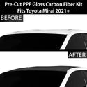 Fits Toyota Mirai 2021+ Precut Premium Gloss Black Carbon Fiber Roof Paint Protection Film PPF Decal Film Kit